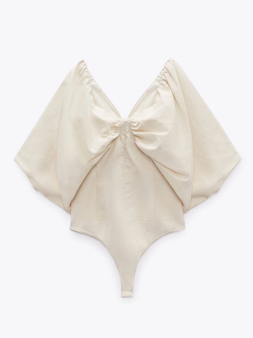 ZARA - Multiposition Voluminous Balloon Sleeve Corset Underwire Bodysuit - M